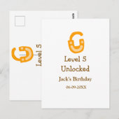 レベル5アンロック ロック オレンジ ブラウン ハッピーバースデー ポストカード (正面/裏面)