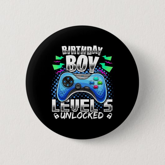 レベル5解除 ゲーム 5歳の誕生日 ギフターズギフト 缶バッジ (正面)