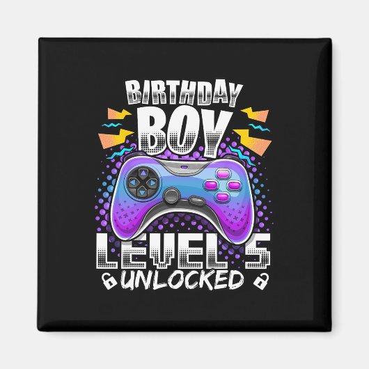レベル5解除 ビデオゲーム 5歳の誕生日 ゲーマー男子 マグネット (正面)