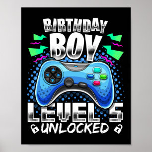 レベル5解除 ビデオゲーム 5歳の誕生日 ゲーマー ギフト ポスター