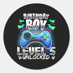 レベル5解除 ビデオゲーム 5歳の誕生日 ゲームプレーヤー ギフト ラウンドシール