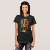 レベル50ロック解除シャツビデオおもしろいゲーマー50th Bir Tシャツ (正面フル)