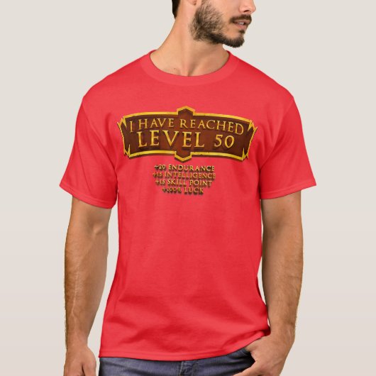 レベル50到達 RPGオンラインゲーム 50歳の誕生日 Tシャツ (正面)