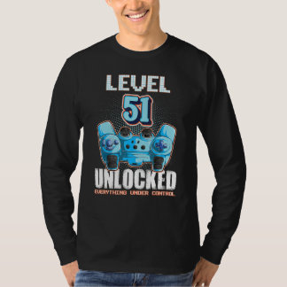 レベル51ロック解除された男の子の女の子51誕生日51年 Tシャツ