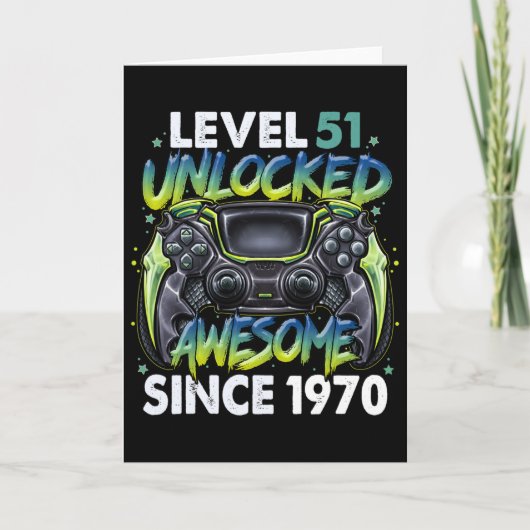 レベル51解放 1970年からすごい 51歳の誕生日 カード (正面)