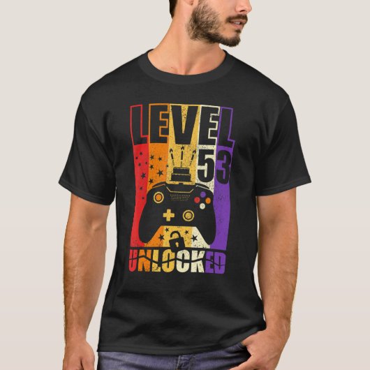 レベル53ロック解除された誕生日レベル上53誕生日 Tシャツ (正面)