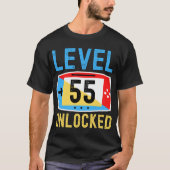レベル55ロック解除ゲーマー55誕生日 Tシャツ (正面)