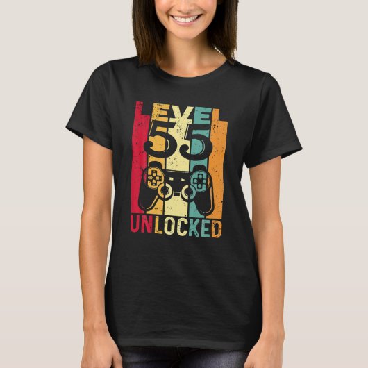 レベル55ロック解除素晴らし1968ビデオゲーム55th tシャツ (正面)