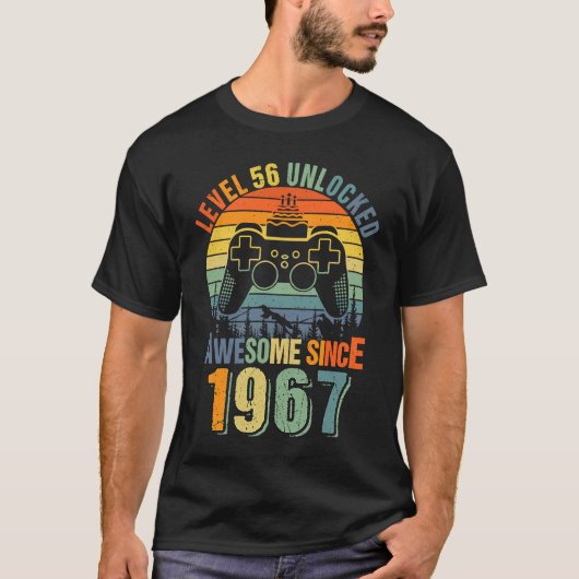 レベル56ロック解除第56誕生日ゲーマー1967ボーイズG Tシャツ (正面)