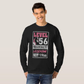 レベル56年ゲーマーガール以来1966誕生日ビデオ Tシャツ (正面フル)