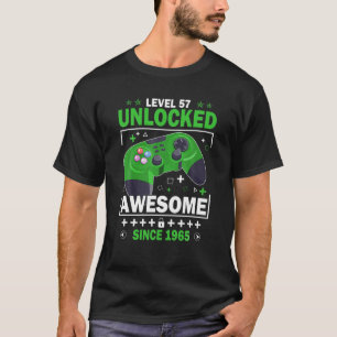 レベル57ロック解除素晴らし1965ビデオゲーム57th Bi Tシャツ