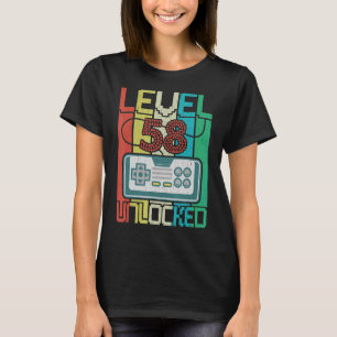 レベル58ロック解除されたビデオゲーマー58誕生日 Tシャツ