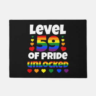 レベル59のプライドのロック解除レインボーLGBT 59th ドアマット