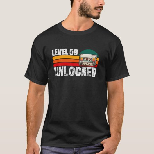レベル59ロック解除されたビデオゲーム59誕生日Long S Tシャツ (正面)