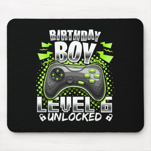 レベル6アンロック記念!6歳の誕生日おめでとうゲーマーギフト マウスパッド (正面)