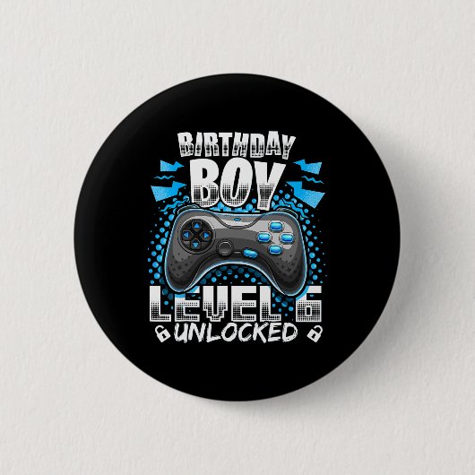 レベル6アンロック ゲーム6歳の誕生日 ギャマーのギフト 缶バッジ (正面)