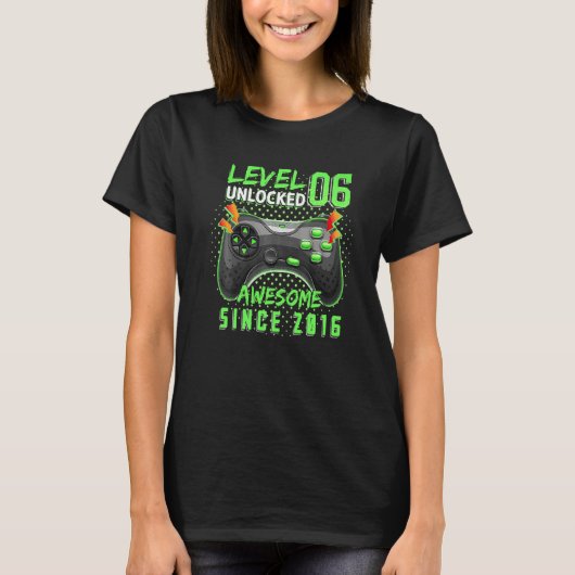 レベル6ロック解素晴らし除2016ビデオゲーム第6誕生 Tシャツ (正面)