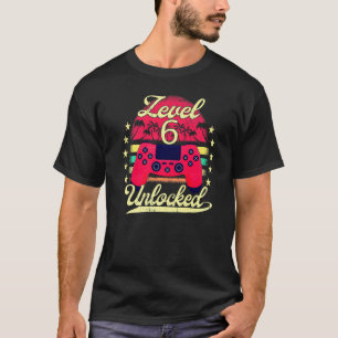 レベル6ロック解除された男の子の女の子Bdayビデオゲーマー6th B Tシャツ