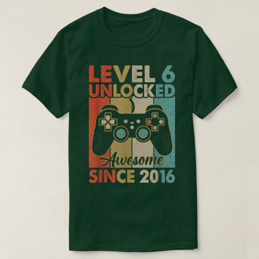 レベル6ロック解除素晴らし2016ビデオゲーム6th誕生 tシャツ (デザイン正面)