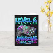 レベル6ロック解除6歳の少年誕生日ギフト6th カード (黄色い花)