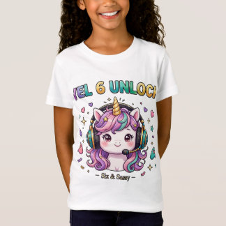 レベル6解除 サシ―でおてんばなユニコーンのゲーマー女子 Tシャツ