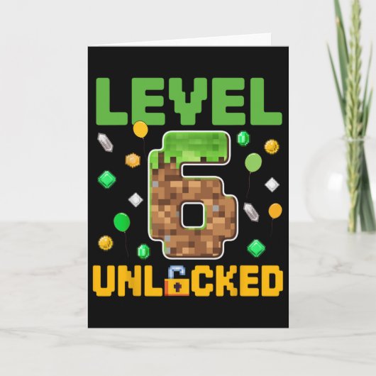 レベル6解除 6歳誕生日 ゲーム少年 ゲーマー ピ カード (正面)