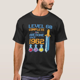 レベル60ロック解除されたビデオゲーム60th誕生日パーティーR Tシャツ