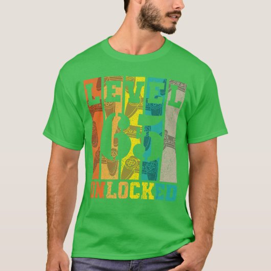 レベル65アンロック 65歳の誕生日 ゲーム ゲーマー 男子 Tシャツ (正面)
