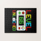 レベル66ロック解除ビデオゲーム10番目の誕生日ギフト ジグソーパズル (横)