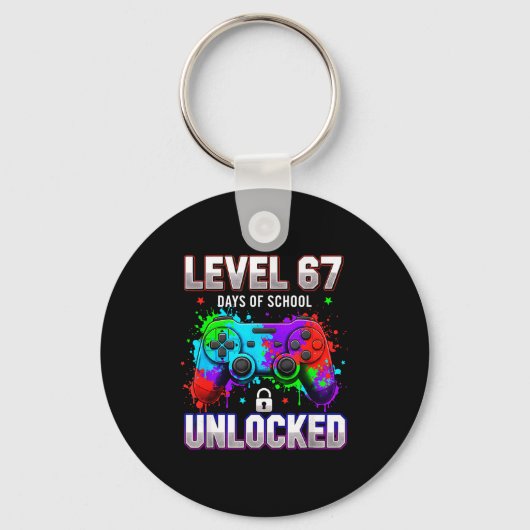 レベル67到達 学校の67日目 ゲーム解除 ゲーマー ゲーム キーホルダー (正面)