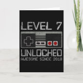 レベル7のロックが解除されました 7歳の誕生日 7歳のビデオゲーム カード (正面)