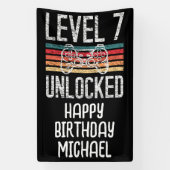 レベル7のロック解除された7番目の誕生日バナー 横断幕 (縦)