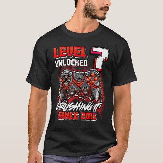 レベル7の解錠それを粉砕2015ビデオゲーム7th B Tシャツ (正面)