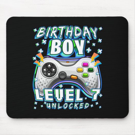レベル7アンロック済み ゲーム 7歳の誕生日 ゲーム好き男子 マウスパッド (正面)