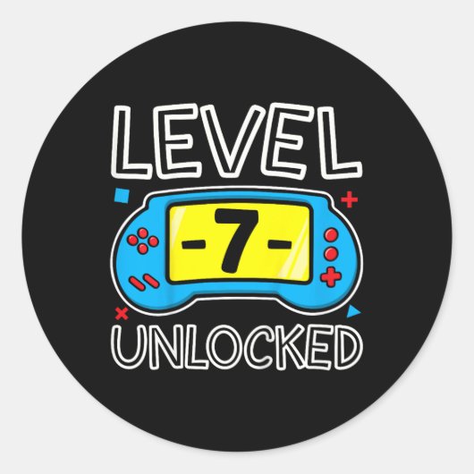 レベル7ロック解除されたビデオゲーム少年の誕生日7 Ye ラウンドシール (正面)