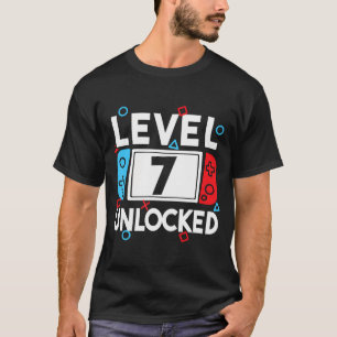 レベル7ロック解除ゲーマー7誕生日ビデオゲーム少年 Tシャツ