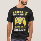 レベル7ロック解除素晴らし2014ビデオゲーム7誕生 Tシャツ (正面)