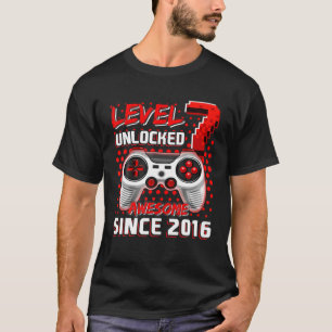 レベル7ロック解除素晴らし2016ビデオゲーム7誕生 Tシャツ