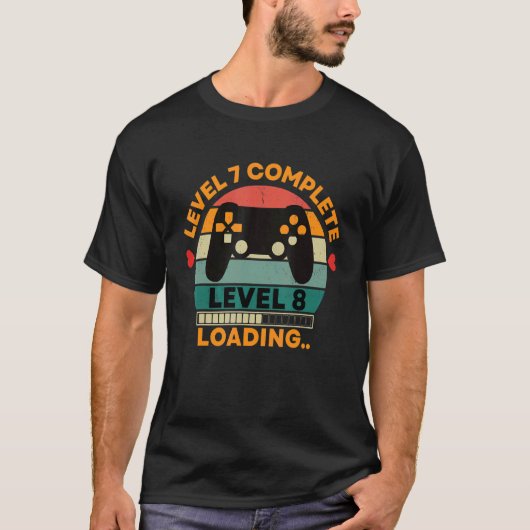 レベル7完全レベル8ロードするゲーマー7番目の誕生日 Tシャツ (正面)
