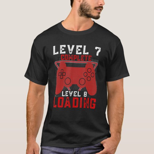 レベル7完全レベル8ロードゲーマー誕生日 Tシャツ (正面)