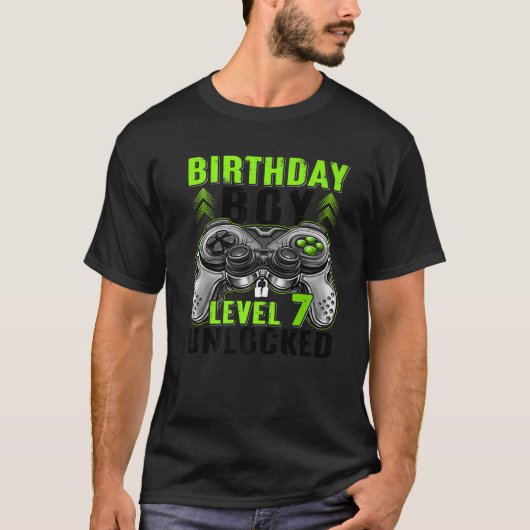 レベル7未解錠の誕生日少年7歳の少年神 Tシャツ (正面)