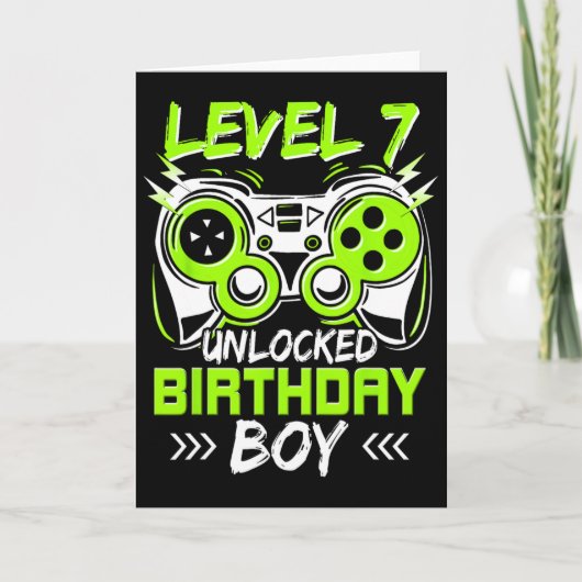 レベル7解除 キッズ 7歳の誕生日 ヴィンテージ ゲーム カード (正面)