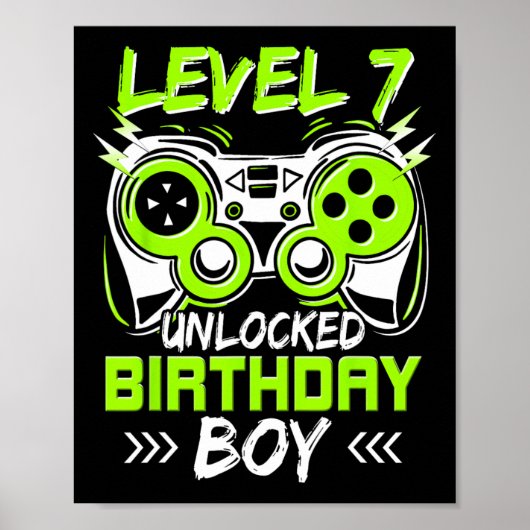 レベル7解除 キッズ 7歳の誕生日 ヴィンテージ ゲーム ポスター (正面)