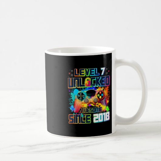 レベル7解除 7歳のゲーマー 7歳の誕生日 コーヒーマグカップ (右)