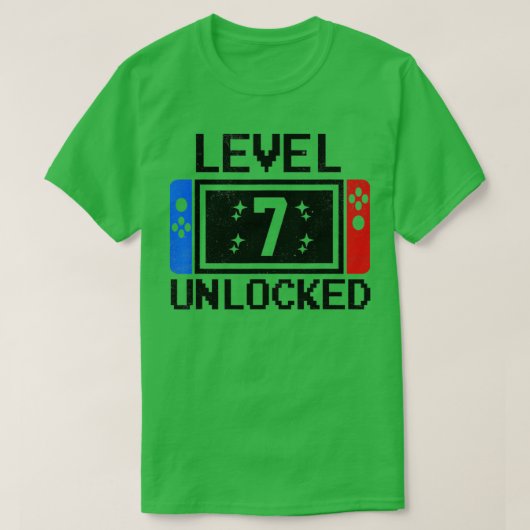 レベル7誕生日少年7歳ビデオゲームGif Tシャツ (デザイン正面)
