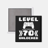 レベル70ロック解除70誕生日70歳ゲーマー マグネット (正面/裏面)