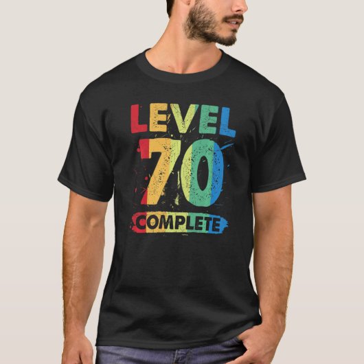 レベル70達成 70周年結婚記念日 70年 Tシャツ (正面)
