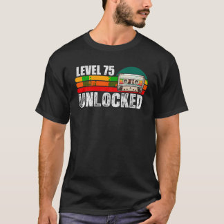 レベル75ロック解除されたビデオゲーム75th誕生日T Shir Tシャツ