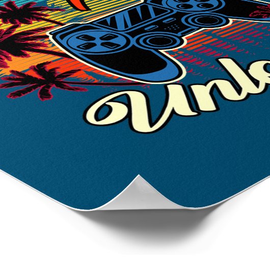 レベル75ロック解除された男性ビデオゲーム75th誕生日 ポスター (角)