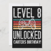 レベル8のロック解除された8番目の誕生日 パーソナライズされた 招待状 (正面)